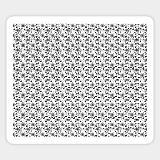 Hearts and Elephants Black and White Pattern Sticker